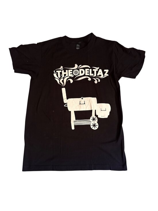 Next Level Other - The Deltaz Graphic Black T-Shirt With White BBQ Grill Design